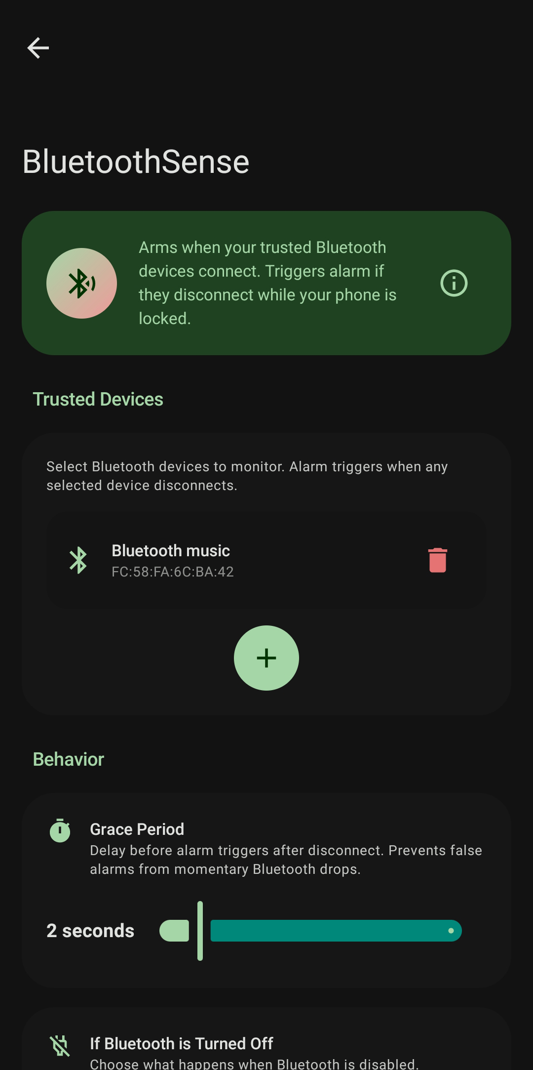 BluetoothSense Trusted Devices