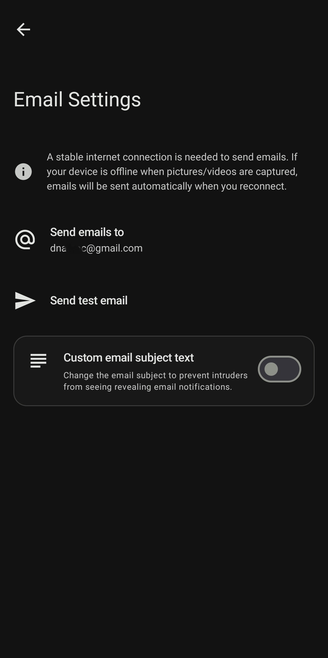 Zero Knowledge Privacy and Email Alert Settings