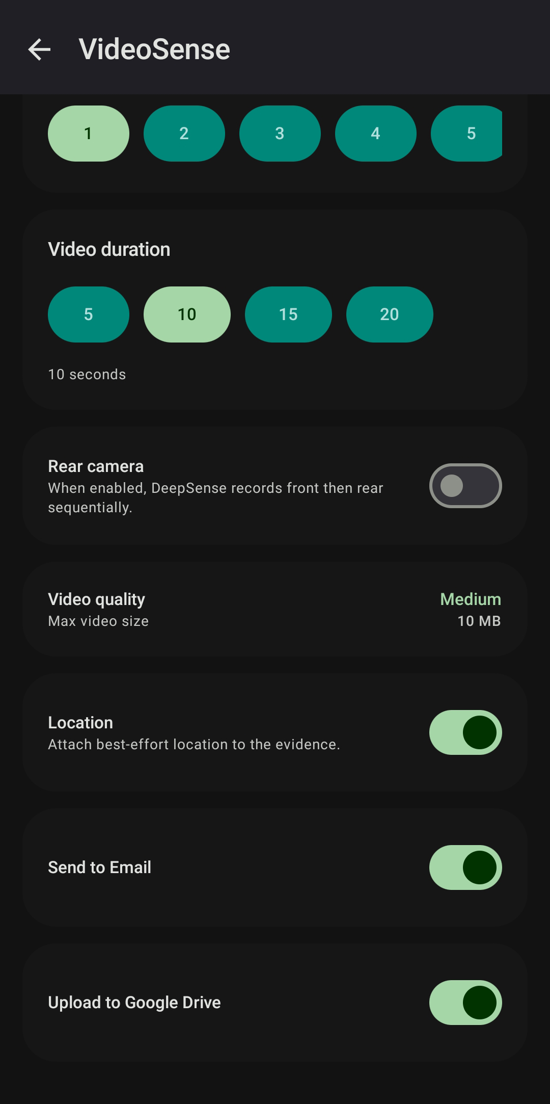 VideoSense Duration and Quality
